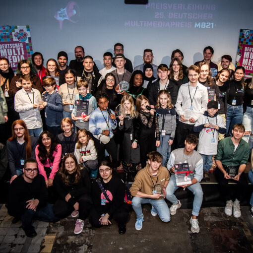 Preisträger:innen beim Deutschen Multimediapreis 2023. Foto: Steffen Haas